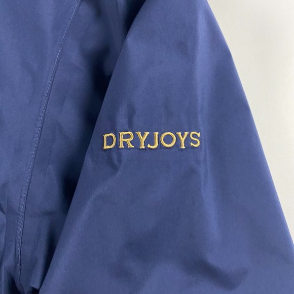 FootJoy DryJoys Short Sleeve 1/2 Zip Pullover Rain Shirt Jacket Mens Medium Blue - Picture 4 of 12